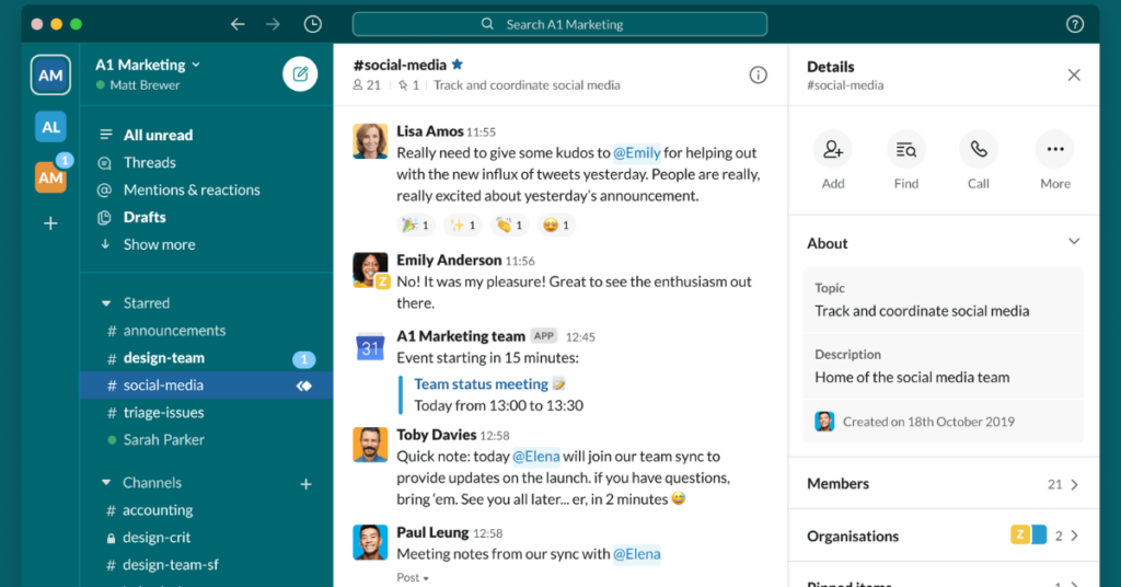 An essential communication tool for work from home teams to stay connected through real-time messaging and collaboration.