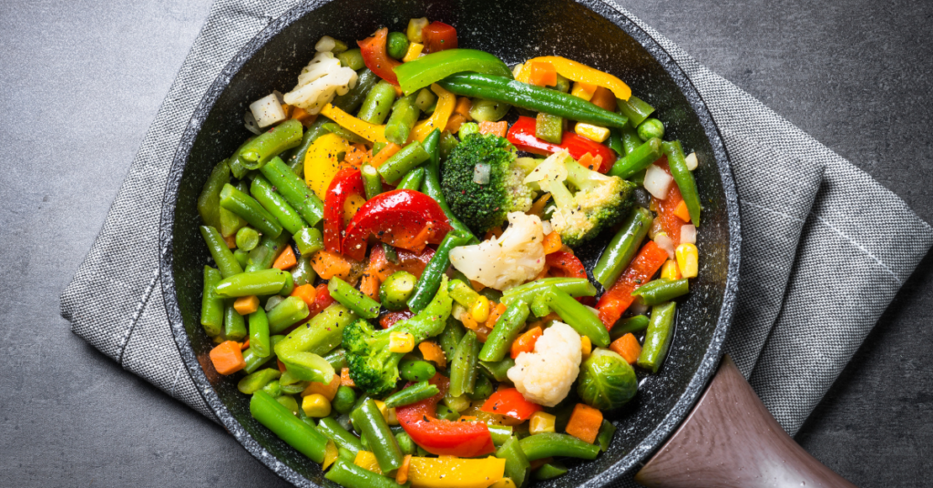 Colorful, hearty, and fast—this Chickpea Veggie Stir-Fry brings plant-based goodness to your list of 15-minute lunches.